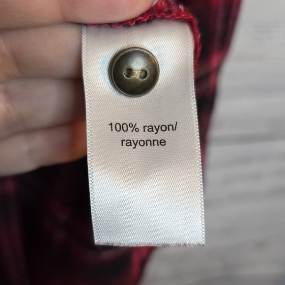 Maurices Womans Plaid Button-down Longsleeve Plus Size 0 Red - Picture 4 of 4